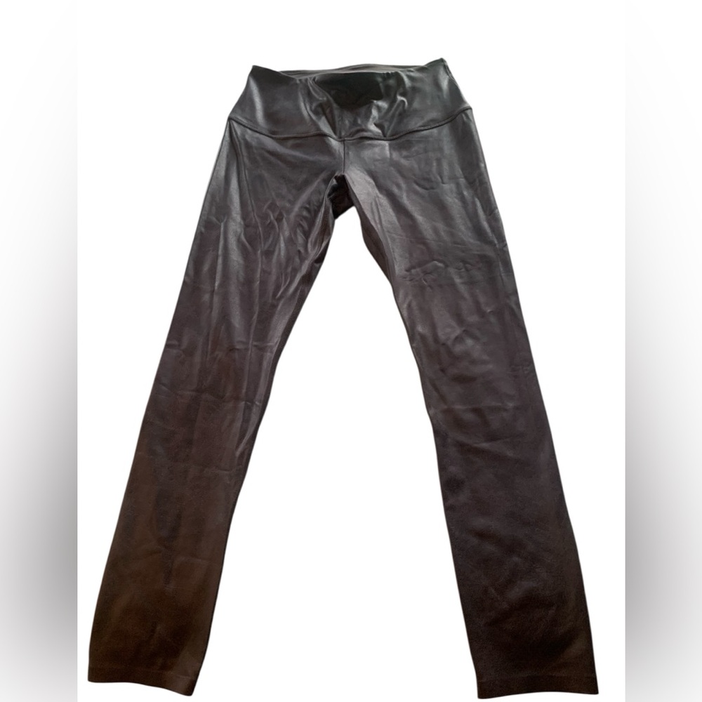 CALIA Black Faux Leather Stay Powerful Leggings, Size Large